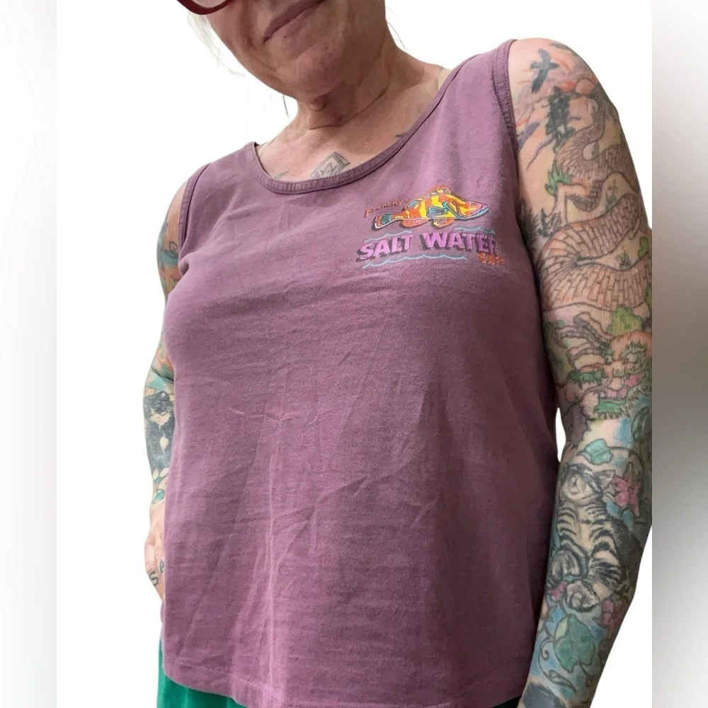 Vintage Single stitch tourist Frenchy’s Clearwater boxy Oversized Tank T shirt